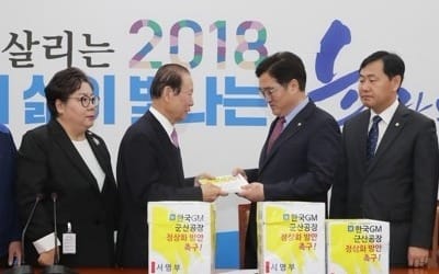 군산시, 'GM 군산공장 폐쇄철회 서명부' 각 정당에 전달