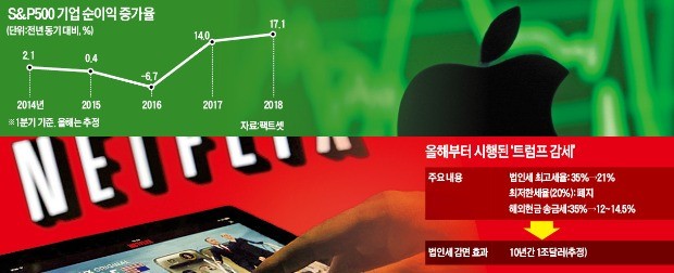 "법인세 인하 효과 1조弗"… 美기업, 시장 예상 넘는 '화끈한 실적'