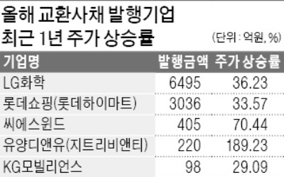  주가 상승에 강한 자신감… '제로 금리' EB 발행 줄잇는다