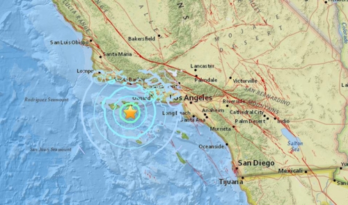  미 캘리포니아 해상 규모 5.3 지진…LA 빌딩 흔들려
