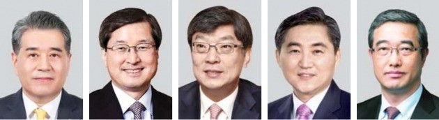 장인화(왼쪽부터), 박기홍, 강태영, 김준식, 황은연.