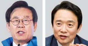 이재명 민주당 후보(왼쪽), 남경필 한국당 후보.