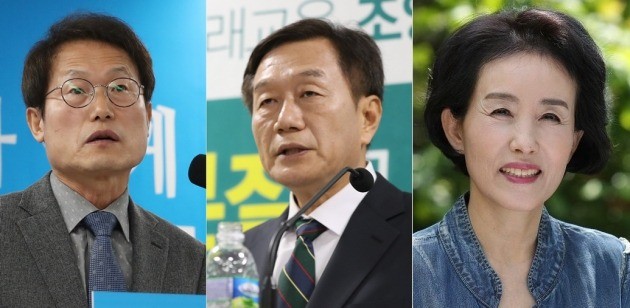 왼쪽부터 조희연·조영달·박선영 서울교육감 예비후보 / 사진=연합뉴스 및 박선영 예비후보 제공