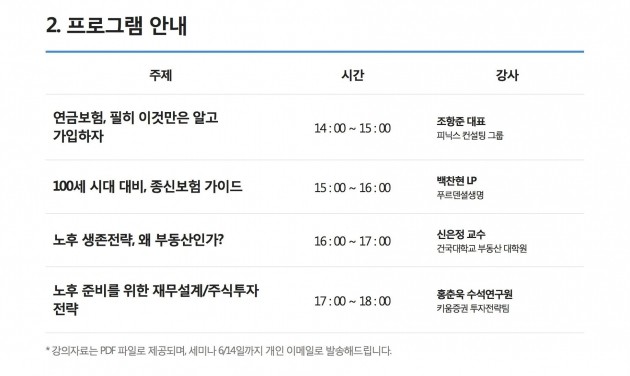 100세 시대, 노후 대비 재테크 어떻게 할 것인가 … 한경닷컴 주최