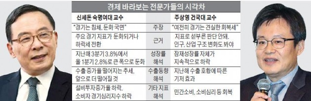 "최근 주요 경제지표 모두 하락 추세" vs "지표만으로 판단 어려워… 소비 되레 호전"