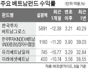 잘나가던 베트남펀드에 무슨 일이… 한 달 새 12.6% 손실 '급브레이크'