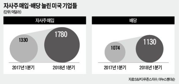 자금 두둑한 美기업, 주주환원 파티