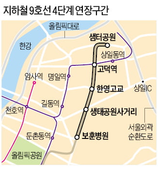 지하철 9호선 예타 통과, 고덕역으로 쏠리는 '눈'