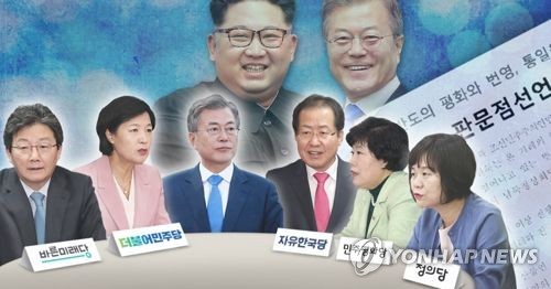 남북교류 공약 봇물… "위장 평화 쇼"라는 한국당 후보도 가세