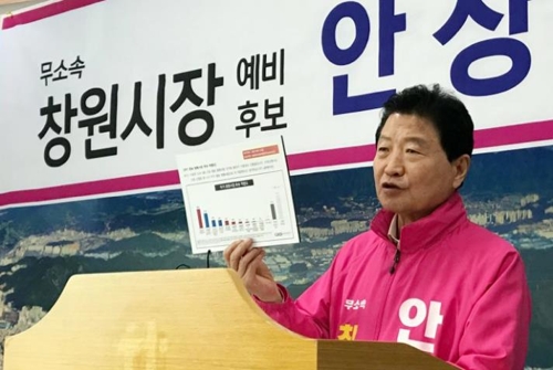 사퇴 요구받은 안상수 "사퇴할 쪽은 한국당 홍 대표·조 후보"