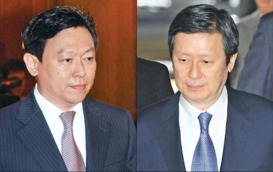 신동빈 회장(왼쪽), 신동주 前 부회장