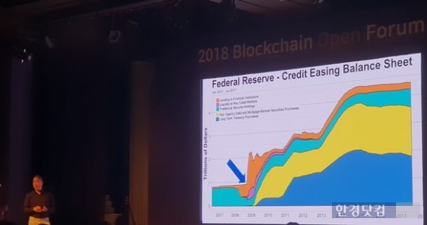 마츠무라 미코 에버코인(Evercoin) 창립자가 리먼 브라더스 사태 수습 과정을 설명하고 있다. 