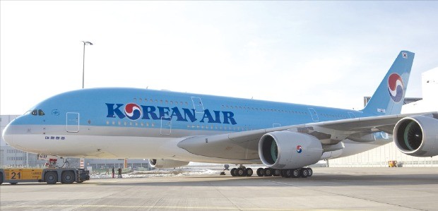 안전 관리 노력으로 최우수 운항상을 받은 대한항공 여객기 A380. 대한항공 제공
 