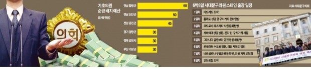 재정자립도 최악인데… 郡의원 가슴엔 60만원짜리 '순금 배지'