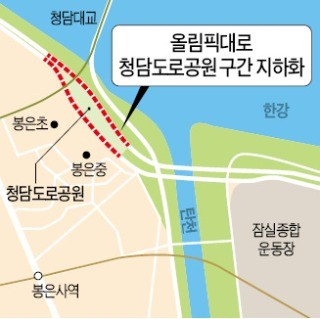 청담도로공원 일대 올림픽대로 지하화 추진