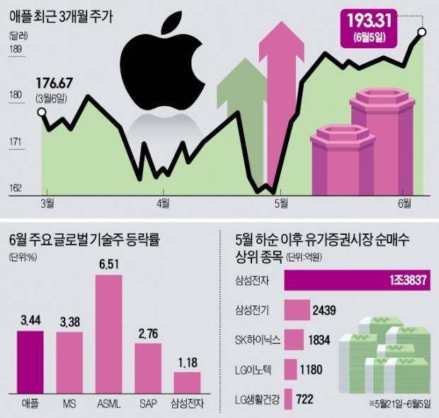 '고공행진' 애플의 힘!… 글로벌 IT株 동반랠리