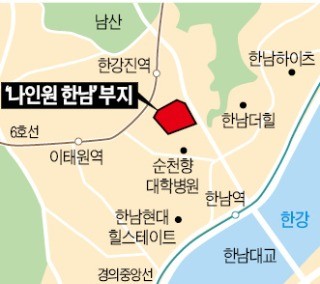 서울 한남동 외인아파트 부지에 신축 중인 최고급 주거시설 ‘나인원 한남’ 조감도. 주택도시보증공사(HUG)의 분양가 규제를 피하기 위해 ‘임대 후 분양’ 방식을 채택했다. /대신F&I 제공 