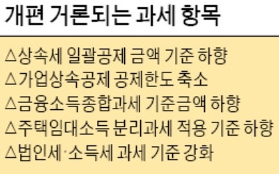 상속세·임대소득세 과세 강화 추진