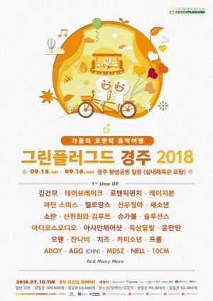 &#39;그린플러그드 경주 2018&#39;, 1차 라인업 발표..김건모부터 잔나비까지