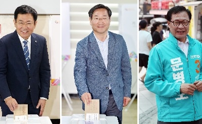 인천시장 후보 3명 사전투표… 154곳서 순조롭게 진행