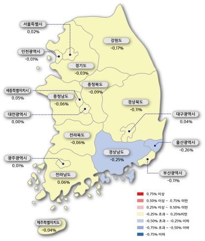 전국 아파트 매매·전셋값 하락… 과천 매매 36주 만에 내려