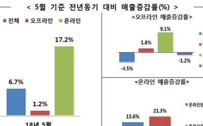 5월 유통업 매출 6.7%↑… 편의점·온라인 판매 늘어