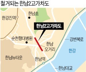 한남2고가차도 42년 만에 철거된다