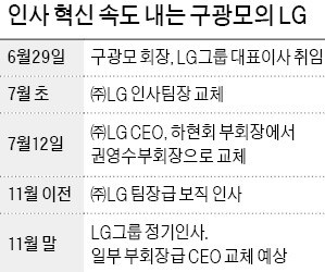 (주)LG 인사팀장도 교체… 구광모 친정체제 '속도'