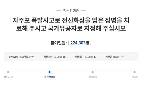 靑 "국가보훈처, 위문금 규정 개정… 부상 전역자에도 지급"