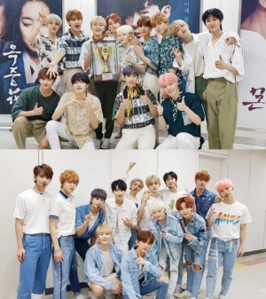 &#39;쇼챔피언&#39; 세븐틴, &#39;어쩌나&#39;로 컴백 첫 1위 &#34;캐럿이 있기에 우리가 존재&#34;