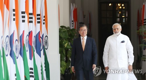 한·印 정상, 비전성명 채택… "2030년까지 교역액 500억불 달성"