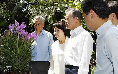 싱가포르에 '문재인·김정숙 蘭' 생겼다… 한국대통령 처음