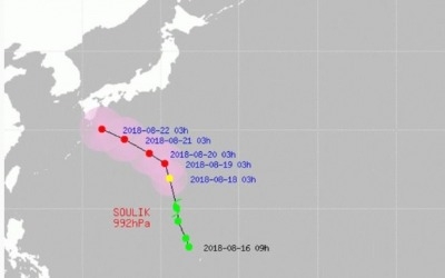 19호 태풍 '솔릭' 예상 경로는? 기상청 "국내 영향 없을 듯"