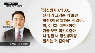 대웅제약 윤재승 회장 갑질 여파 … 하루 만에 시가총액 521억 원 증발