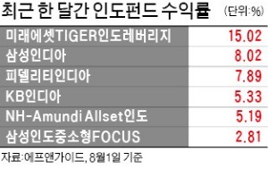 中·베트남은 죽 쑤는데… 인도펀드 '나홀로 고공행진'