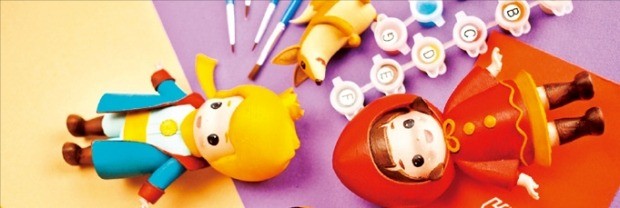 ‘하비박스’의 ‘취미키트’ 중 아트토이 키트. 장난감 모형에 색칠하는 취미 아이템이다.  /하비박스 제공 