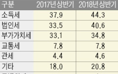 경기둔화 우려에도 稅收만 호황… 상반기 19조3000억원 더 걷혔다