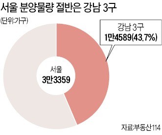 서울서 3만여 가구 쏟아져… 개포·서초·반포 등 강남 3구가 절반 육박