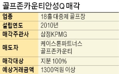 [마켓인사이트] '국내 1호 법정관리 M&A 골프장'… 골프존안성Q '몸값 높여' 매물로