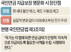 전문가들 "적립방식 연금운영 국가 중 지급 명문화한 나라 없는데…"