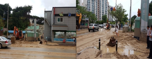 전북에 때아닌 90㎜ 폭우…토사 유출·상가 침수 피해