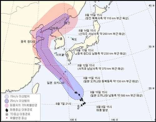 태풍 '야기' 폭염 몰아낼까… "비 오면서 기온 하강 가능성"