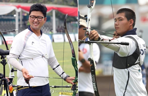 [아시안게임] 양궁 김우진·이우석, 결승 맞대결… 금·은메달 확보