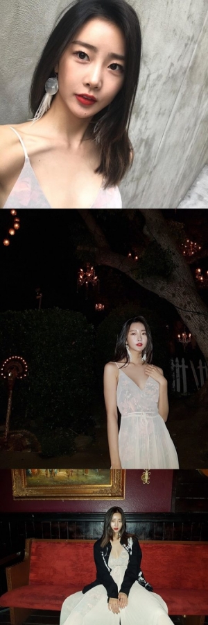 달샤벳 출신 수빈, 밤에도 빛나는 드레스 자태