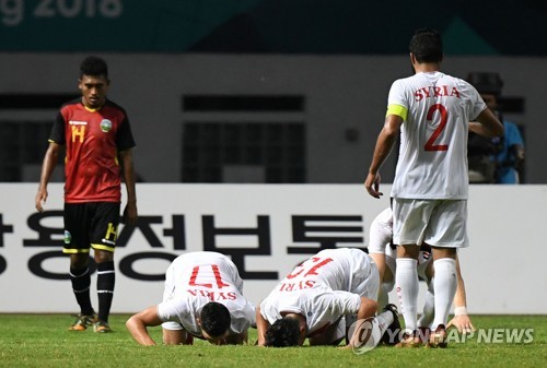 [아시안게임] 내전 아픔 속에 16강 진출한 시리아의 '위대한 도전'