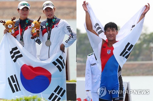  -아시안게임- 조정 남북 단일팀, 남자 무타포어 6위… 한국, 銀 3개 획득