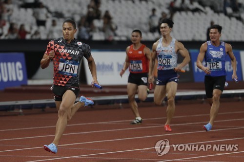 -아시안게임- 한국 남자 400ｍ 계주팀, 5위…39초10