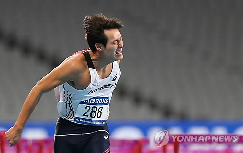 [아시안게임] 김병준, 한국 남자 110ｍ 허들 5위…13초57