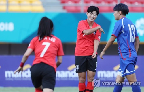 [아시안게임] 한국 여자축구, 복병 대만에 2-1 신승