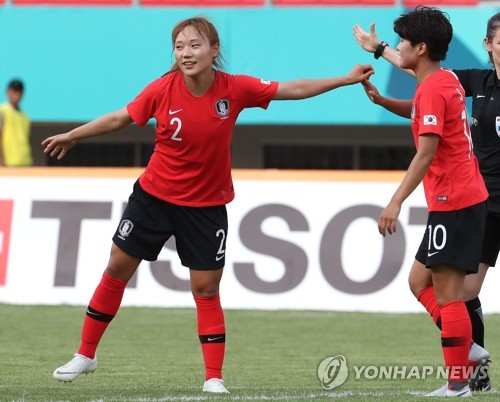 [아시안게임] 한국 여자축구, 복병 대만에 2-1 신승